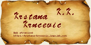 Krstana Krnčević vizit kartica